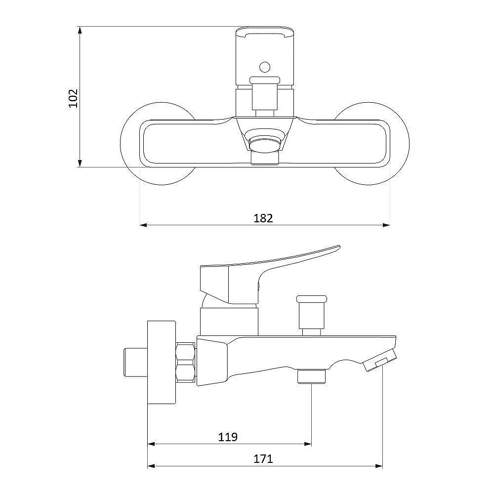 Смеситель для ванны RedBlu by Damixa Apollo 221000000 купить в интернет-магазине сантехники Sanbest