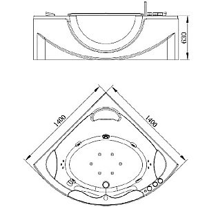 Ванна акриловая Orans BT-65103A 140х140 белая с гидромассажем купить в интернет-магазине Sanbest