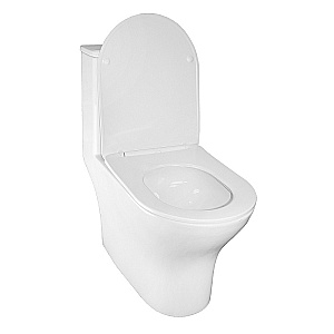 Унитаз моноблок Azario Terni AZ-8618T белый, безободковый, с крышкой микролифт, слив торнадо купить в интернет-магазине Sanbest
