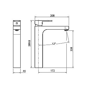 Смеситель для раковины Koller Pool Round Arc RA0200XL хром купить в интернет-магазине сантехники Sanbest