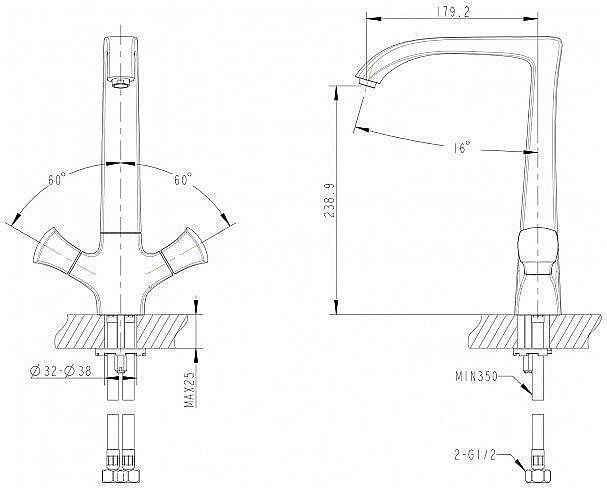Смеситель для кухни Bravat WHIRLPOOL F778112C купить в интернет-магазине сантехники Sanbest