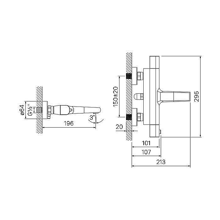 Смеситель для ванны IDDIS Uniterm UNISB02i74WA купить в интернет-магазине сантехники Sanbest