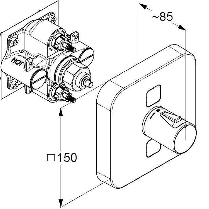 Смеситель для душа Kludi Push 389110538 хром купить в интернет-магазине сантехники Sanbest