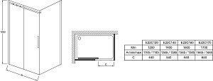 Душевой уголок Jacob Delafon CONTRA 140x80 купить в интернет-магазине Sanbest