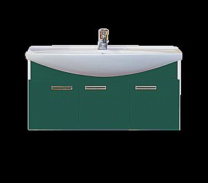 Тумба с раковиной подвесная Misty Джулия 105 зеленая для ванной в интернет-магазине Sanbest