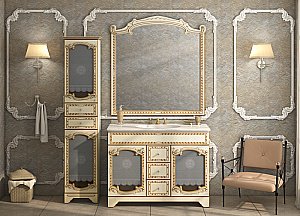 Зеркало Misty Элис 120x123 беж.патина/стекло в ванную от интернет-магазине сантехники Sanbest