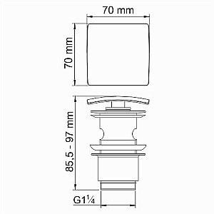 Донный клапан WasserKRAFT A168 купить в интернет-магазине сантехники Sanbest