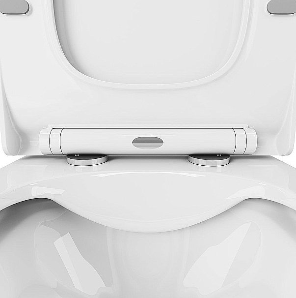 Унитаз подвесной Ceramalux 2022 белый, безободковый, с крышкой микролифт купить в интернет-магазине Sanbest