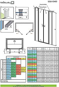 Душевая дверь Radaway Eos II DWD 140 (D/D G 73+S/W 67) купить в интернет-магазине Sanbest
