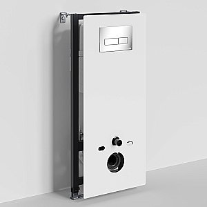 Инсталляция для унитаза WasserKraft Abens 20TLT.010.ME.WH.CH03  черная панель/кнопка хром купить в интернет-магазине сантехники Sanbest