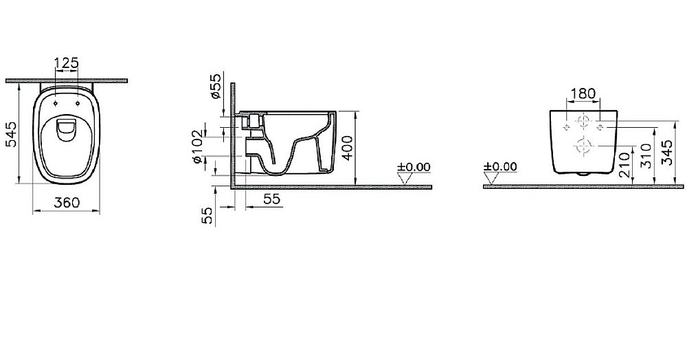 Унитаз Vitra PLURAL 7830B401-0075 безободковый, белый купить в интернет-магазине Sanbest