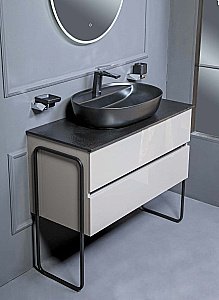 Тумба с раковиной Armadi Art Vallessi 100 со столешницей антрацит матовый для ванной в интернет-магазине Sanbest
