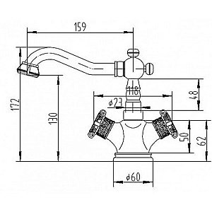 Смеситель для раковины ZORG Antic A 3009U-BR купить в интернет-магазине сантехники Sanbest