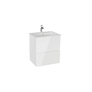 Тумба с раковиной VitrA Mia Plus Square 69730 60 глянцевая белая для ванной в интернет-магазине Sanbest