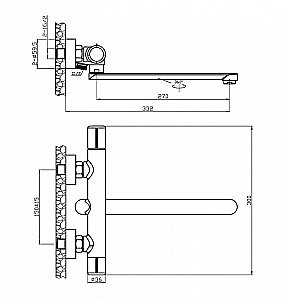 Смеситель для ванны Agger Slim A2221100 купить в интернет-магазине сантехники Sanbest