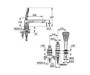 Смеситель для ванны Kludi Balance 524470575 купить в интернет-магазине сантехники Sanbest