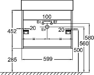 Тумба с раковиной Jacob Delafon VIVIENNE 60 белая для ванной в интернет-магазине Sanbest