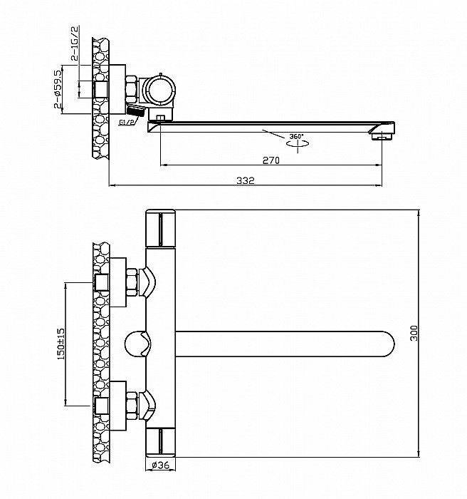 Смеситель для ванны Agger Slim A2221100 купить в интернет-магазине сантехники Sanbest