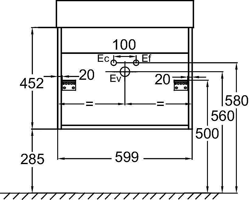 Тумба с раковиной Jacob Delafon VIVIENNE 60 белая для ванной в интернет-магазине Sanbest