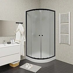 Душевой уголок Parly ZF81B 80x80 стекло матовое/профиль черный купить в интернет-магазине Sanbest