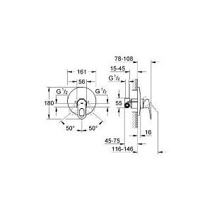 Смеситель для душа Grohe Bauloop 29080 000 купить в интернет-магазине сантехники Sanbest