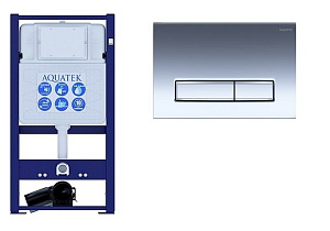 Инсталляция для унитаза Aquatek INS-0000016 с кнопкой KDI-0000023 хром глянцевый купить в интернет-магазине сантехники Sanbest