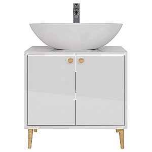 Тумба с раковиной Dreja LUNO 99.2001 60 белый глянец для ванной в интернет-магазине Sanbest