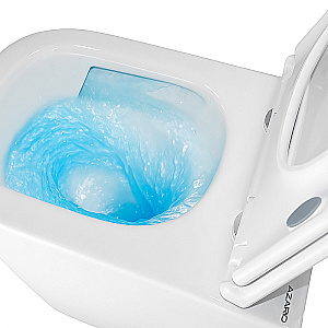 Унитаз подвесной Azario Riano AZ-2808E белый, безободковый, с крышкой микролифт, слив торнадо купить в интернет-магазине Sanbest