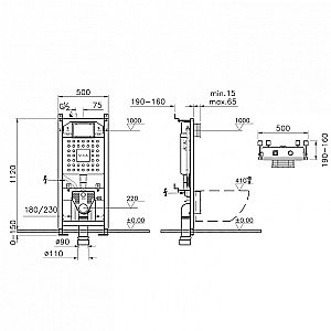 Унитаз Vitra INTEGRA SQUARE 9856B003-7206 безободковый с инсталляцией, с крышкой микролифт купить в интернет-магазине Sanbest