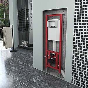 Инсталляция для унитаза D&K DI8540116 кнопка черная матовая купить в интернет-магазине сантехники Sanbest