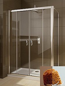 Душевой уголок Radaway Premium Plus DWD+S 180х70 стекло коричневое/профиль хром купить в интернет-магазине Sanbest