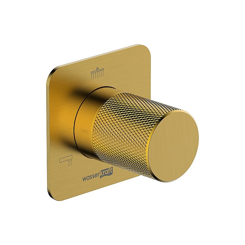 Дивертор Wasserkraft Schunter A307 3 выхода, золото матовое для смесителя в интернет-магазине сантехники Sanbest