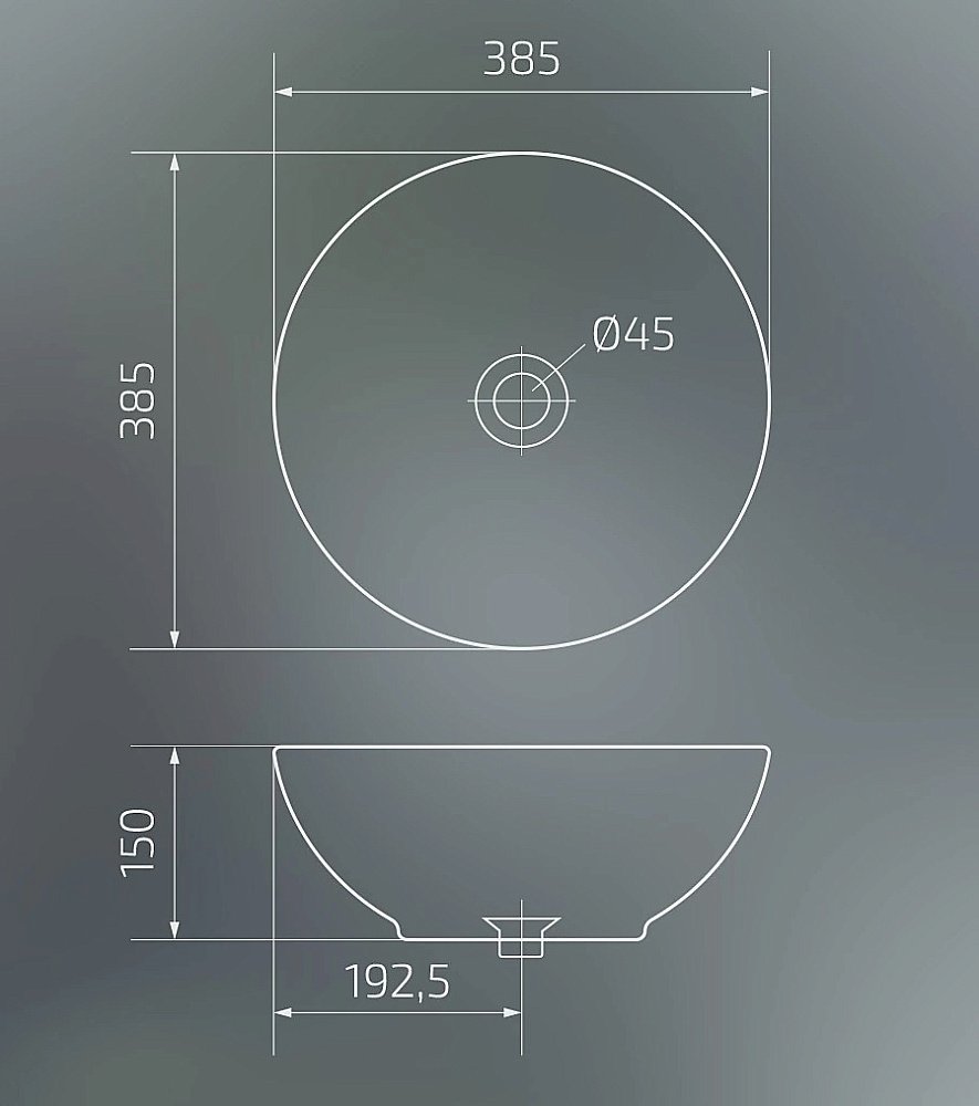 Раковина накладная Gid Esfera 38,5 N9002 51102 белая купить в интернет-магазине сантехники Sanbest