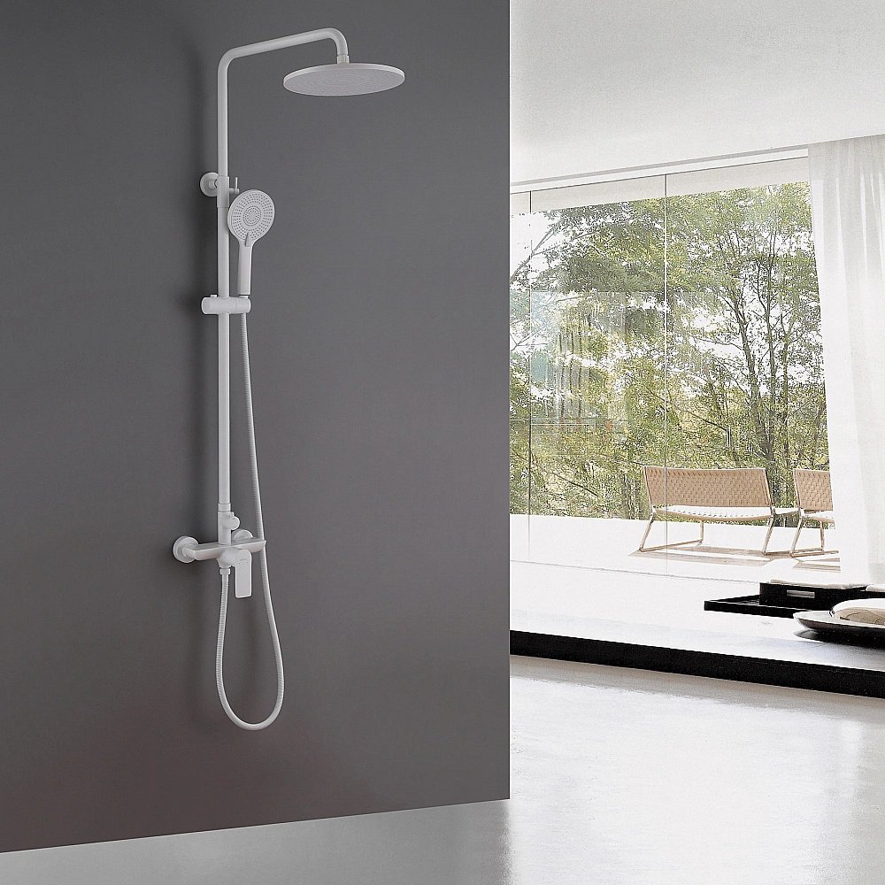 Душевая система ABBER Weiss Insel AF8020FWL белый матовый купить в интернет-магазине сантехники Sanbest