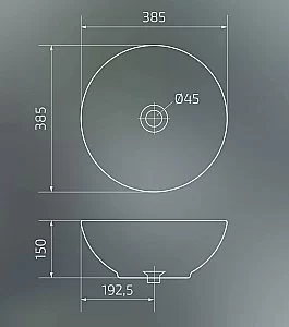 Раковина накладная Gid Esfera 38,5 N9002 51102 белая купить в интернет-магазине сантехники Sanbest