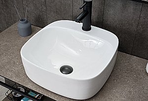 Раковина накладная Gid Geometrico 42 N9284 51219 белая купить в интернет-магазине Sanbest