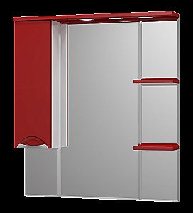 Зеркало со шкафом Misty Кристи 90 П-Кри02090-041СвЛ белый/красный в ванную от интернет-магазине сантехники Sanbest