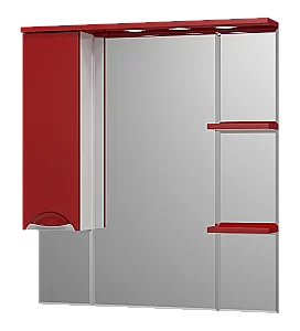 Зеркало со шкафом Misty Кристи 90 П-Кри02090-041СвЛ белый/красный в ванную от интернет-магазине сантехники Sanbest