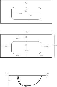 Тумба с раковиной Aquanet Вега 90 344124+330432 белая глянцевая для ванной в интернет-магазине Sanbest
