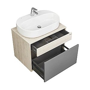 Тумба с раковиной Акватон Лофт Урбан 65 графит\орегон для ванной в интернет-магазине Sanbest