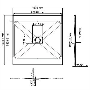 Душевой поддон WasserKRAFT Elbe 74T19 100x100 купить в интернет-магазине Sanbest