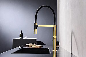 Смеситель для кухни Paulmark Leader Le214101-BG матовое золото купить в интернет-магазине сантехники Sanbest