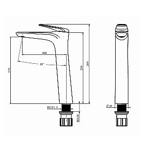 Смеситель для раковины Comforty FC074B-CMT черный матовый купить в интернет-магазине сантехники Sanbest
