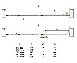 Душевая дверь Veconi Vianno VN70G-160-01-C4 160 стекло прозрачное/профиль брашированное золото купить в интернет-магазине Sanbest