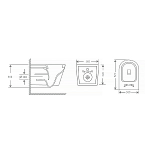 Унитаз подвесной Azario SONGO AZ-5180T-WHT белый, безободковый, с крышкой микролифт, слив торнадо купить в интернет-магазине Sanbest