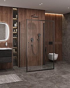 Душевой уголок Cezares Molveno 90x120 AH-12-120/90-C-GM-IV стекло прозрачное/профиль матовая оружейная сталь купить в интернет-магазине Sanbest