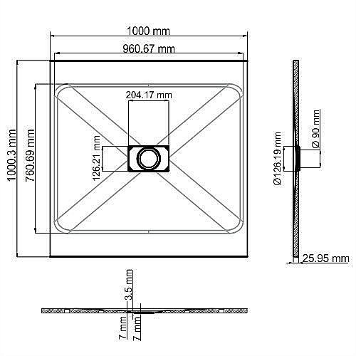 Душевой поддон WasserKRAFT Elbe 74T19 100x100 купить в интернет-магазине Sanbest