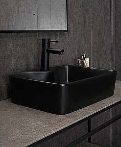 Раковина накладная Gid Geometrico 48 Bm9091 53373 черная матовая купить в интернет-магазине Sanbest
