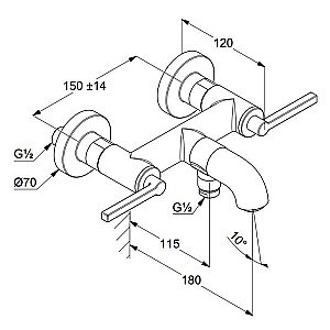 Смеситель для ванны NOVA FONTE PURISTIC 205405315 белый матовый купить в интернет-магазине сантехники Sanbest
