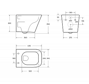 Унитаз подвесной BelBagno Ardente-Tor BB520CH-TOR/SC белый, безободковый, с крышкой микролифт, слив-торнадо купить в интернет-магазине Sanbest